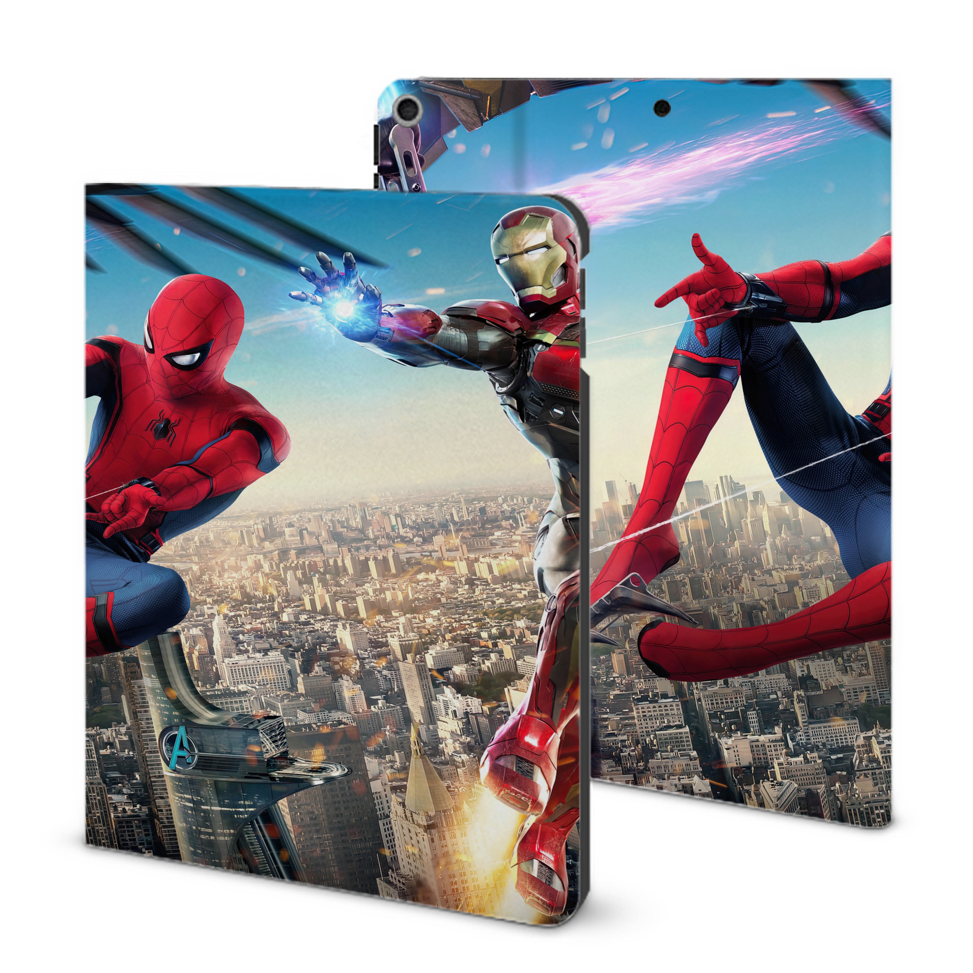 （画像用） Spider Man スパイダーマン IPad ケース ブック型 PUレザー TPU 耐衝撃 軽量 薄型 ペン収納なし 全面保護 IPad 各モデル対応